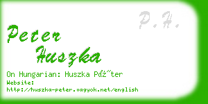 peter huszka business card